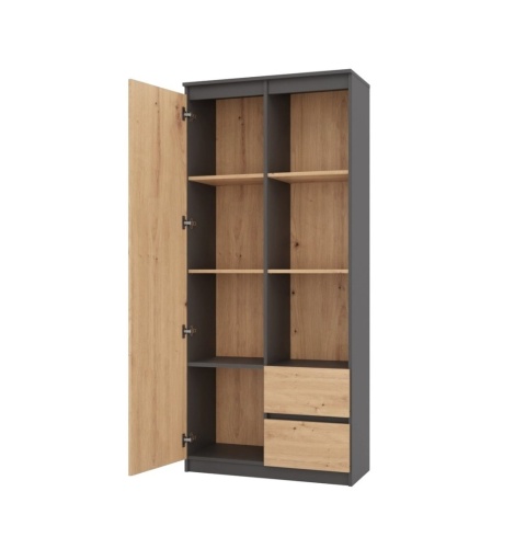 Regał z półkami i drzwiczkami RE-1425-ANT-ART