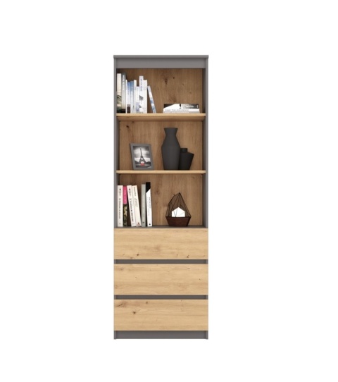 Regał z szufladami antracyt - artisan RE-1424-ANT-ART