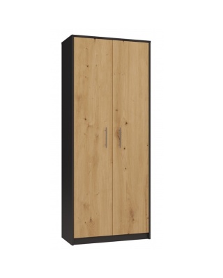 Regał zamknięty antracyt - dąb RE-1427-ANT-ART