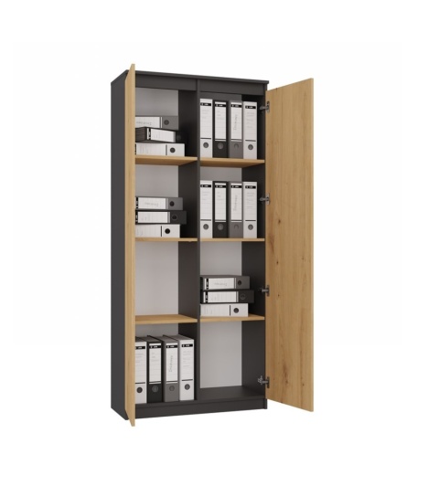 Regał zamknięty z półkami RE-1412-ANT-ART