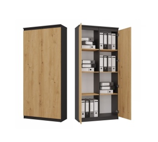 Regał zamknięty z półkami RE-1412-ANT-ART