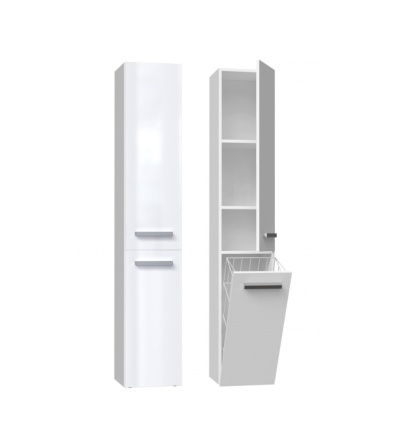 Słupek do łazienki z koszem na pranie LAZ-1316-BIEL-POŁ