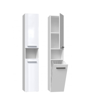 Słupek łazienkowy z koszem LAZ-1315-BIEL-POŁ