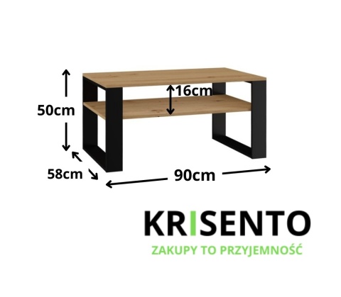 Stolik kawowy wysokość 50 cm STOL-803-ART-CZERN