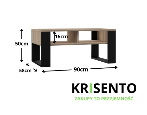 Wymiary stolika STOL-804-SON-CZERN.