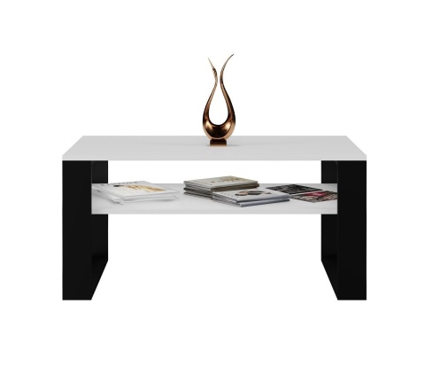 Stolik z półką STOL-803-BIEL-CZERN