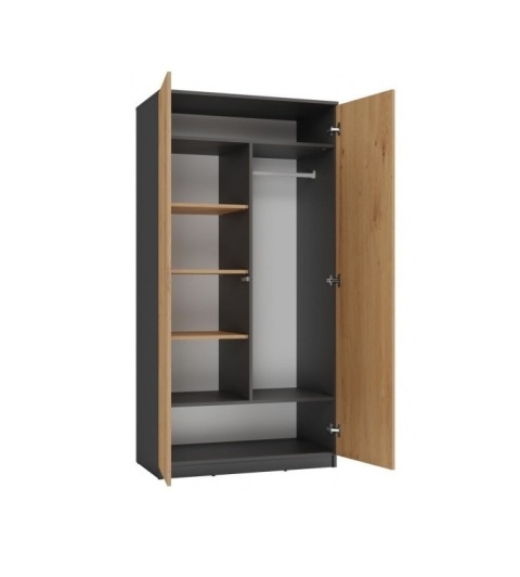 Szafa 90 cm antracyt - dąb artisan SZAF-1002-ANT-ART