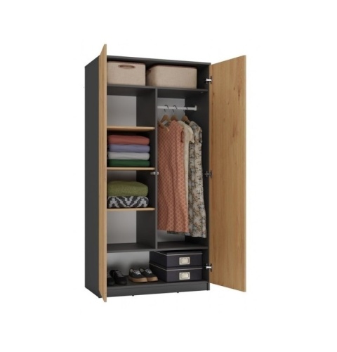 Szafa 90 cm antracyt - dąb artisan SZAF-1002-ANT-ART