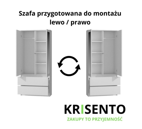 Szafa do wiatrołapu 50x90x180 cm SZAF-1009-BIEL-MAT