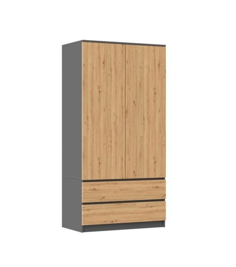 Szafa dwudrzwiowa z półkami 90 cm SZAF-1008-ANT-ART