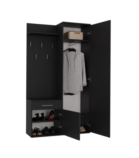 Szafa garderoba czarna GAR-104-CZERN-MAT