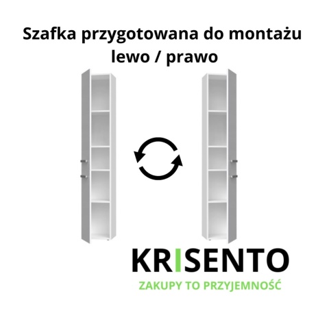 Szafka łazienkowa wąska LAZ-1314-BIEL-POŁ