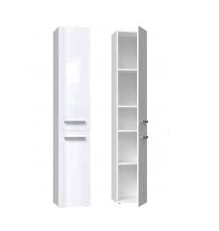 Szafka łazienkowa wąska LAZ-1314-BIEL-POŁ