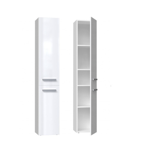 Szafka łazienkowa wąska LAZ-1314-BIEL-POŁ