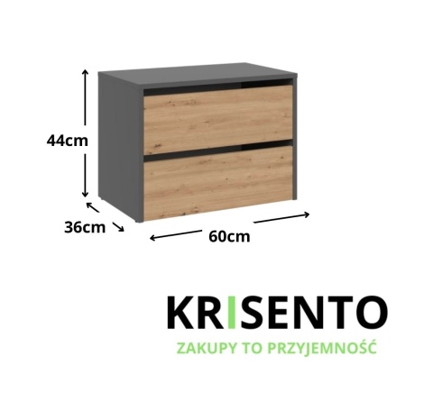 Szafka na buty niska antracyt - dąb artisan BUT-204-ANT-ART