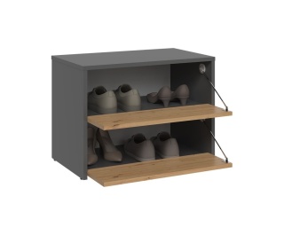 Szafka na buty niska antracyt - dąb artisan BUT-204-ANT-ART