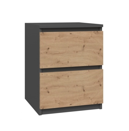 Szafka nocna 40 cm antracyt - dąb artisan SN-305-ANT-ART