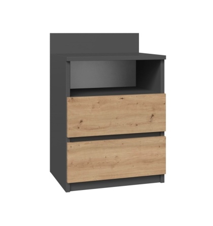 Szafka nocna antracyt - dąb artisan SN-303-ANT-ART