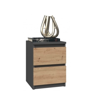 Szafka nocna waska antracyt - dąb artisan SN-304-ANT-ART