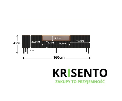 Szafka pod telewizor 160 cm RTV-507-ART-CZERN