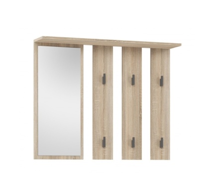 Wieszak z lustrem dąb sonoma WIESZ-606-SON