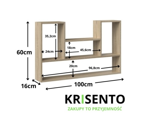 Wisząca półka na kwiaty dąb sonoma POL-1105-SON