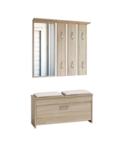 Garderoba Roma wieszak lustro szafka buty sonoma
