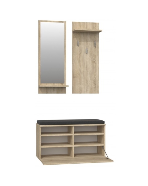 Garderoba do przedpokoju z siedziskiem i lustrem GAR-105-SON