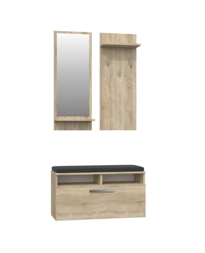 Garderoba do przedpokoju z siedziskiem i lustrem GAR-105-SON