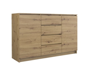 KOMODA 2D4S 140CM 4 SZUFLADY 2 DRZWI DĄB ARTISAN