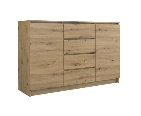 KOMODA 2D4S 140CM 4 SZUFLADY 2 DRZWI DĄB ARTISAN