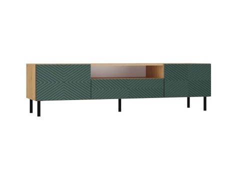 Zamknięta szafka RTV 160cm RTV-506-ART-ZIEL widoczna w półprofilu