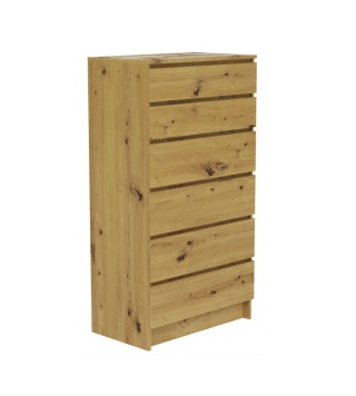 POJEMNA WYSOKA KOMODA SZUFLADY M6 70 DĄB ARTISAN