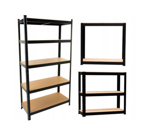 Regał czarny metalowy 180x90x40 cm RE-1421-CZERN