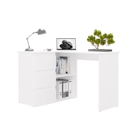 Biurko w kształcie L BIUR-736-BIEL-MAT-L