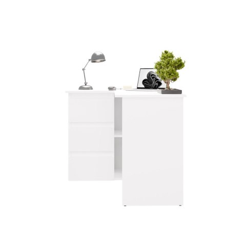 Biurko w kształcie L BIUR-736-BIEL-MAT-L
