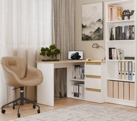Biurko w litere L BIUR-736-ART-BIEL-MAT-P