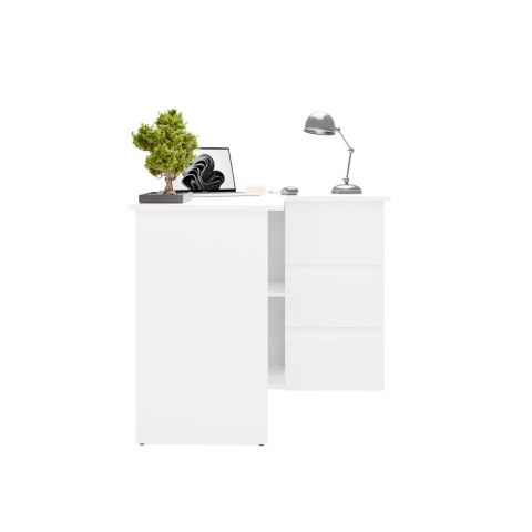 Biurko w kształcie litery L BIUR-736-BIEL-MAT-P