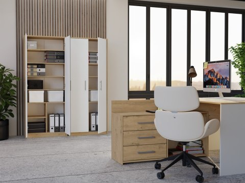 Regał z półkami zamykany RE-1427-ART-BIEL-MAT