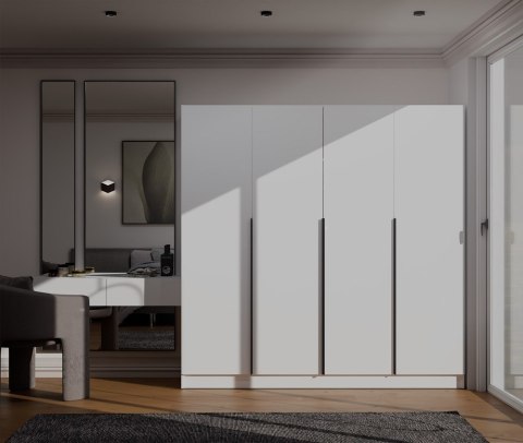 Duża szafa na ubrania SZAF-1020-BIEL-MAT-CU-200CM