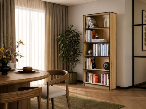 Regał na książki szerokość 80 cm RE-1404-ART-OB-CZERN