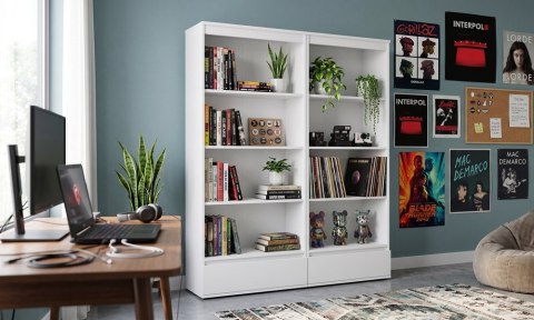 Biblioteczka do salonu RE-1446-2X-BIEL-MAT