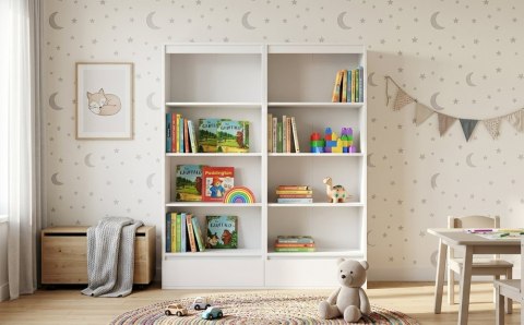 Biblioteczka do salonu RE-1446-2X-BIEL-MAT