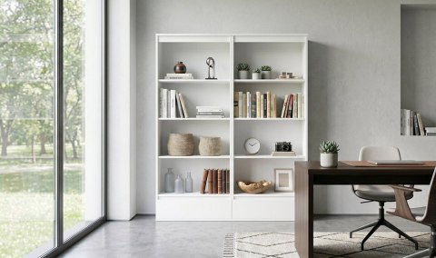 Biblioteczka do salonu RE-1446-2X-BIEL-MAT