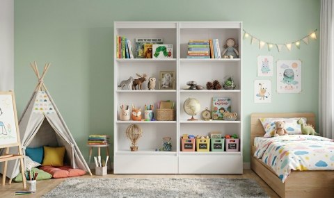 Biblioteczka do salonu RE-1446-2X-BIEL-MAT