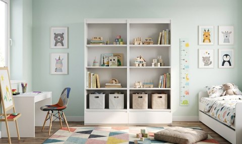 Biblioteczka do salonu RE-1446-2X-BIEL-MAT