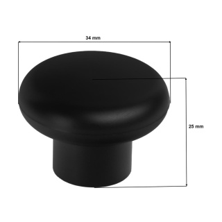 Uchwyt Meblowy G1 34mm Gałka Czerń Mat