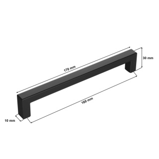 Uchwyt Meblowy KW Długość 170mm Rozstaw 160mm Czerń Mat