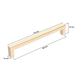 Uchwyt Meblowy KW Długość 170mm Rozstaw 160mm Złoty Połysk