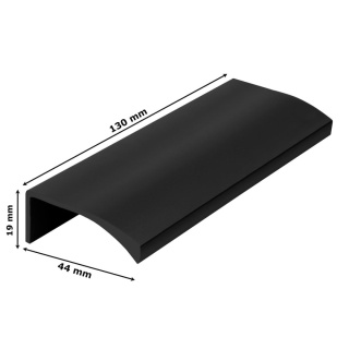 Uchwyt Meblowy Krawędziowy Długość 130mm Rozstaw 96mm Czerń Mat